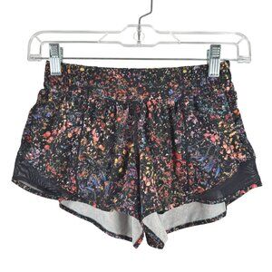 lululemon athletica Black Floral Speckle Athletic Shorts